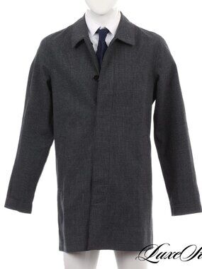 LNWOT MODERN Club Monaco Grey Bonded Herringbone 3/4 Unstructured Storm Coat M